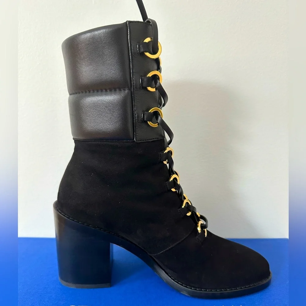 BNWT Stuart Weitzman Watson Tall Block-Heel Combat Boots - Picture 1 of 9